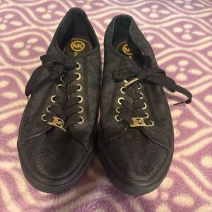 Michael Kors Black and Gold Women's Sneakers